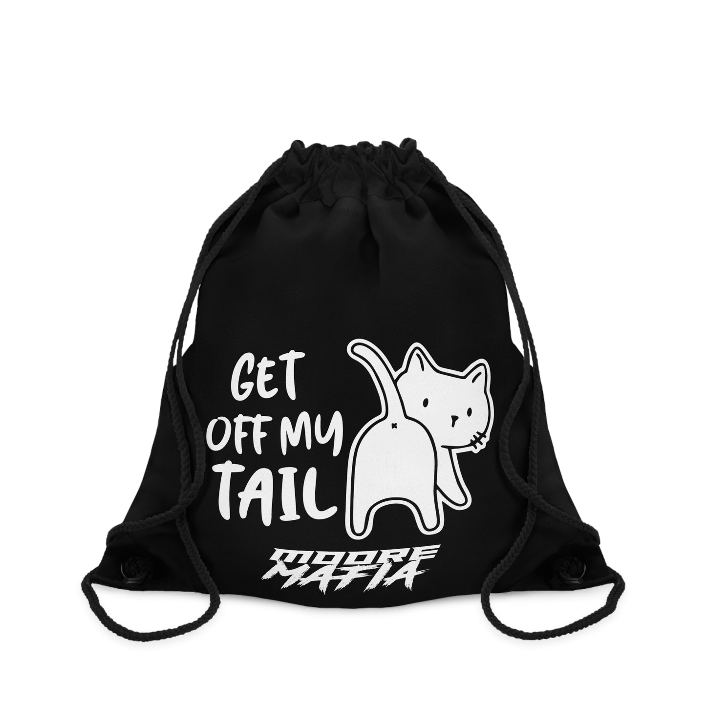 Get Off My Tail Drawstring Bag