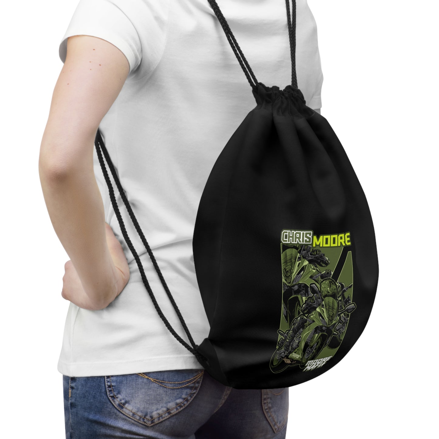 Green Chris Moore Drawstring Bag