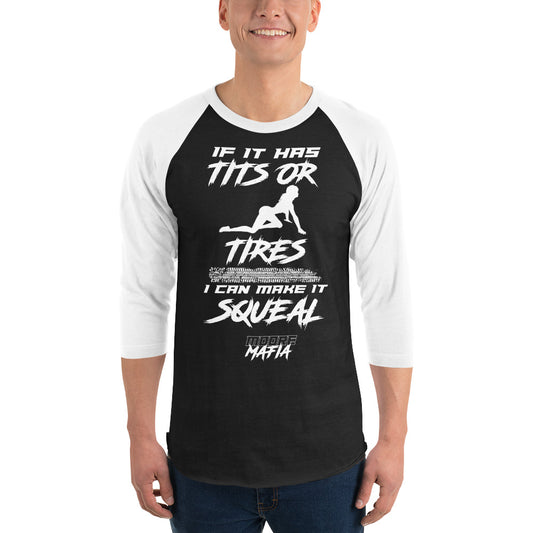 Tits Or Tires 3/4 Sleeve Raglan Shirt