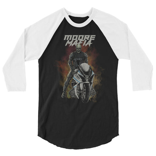 Skull Twin Turbo Rider 3/4 Sleeve Raglan Shirt