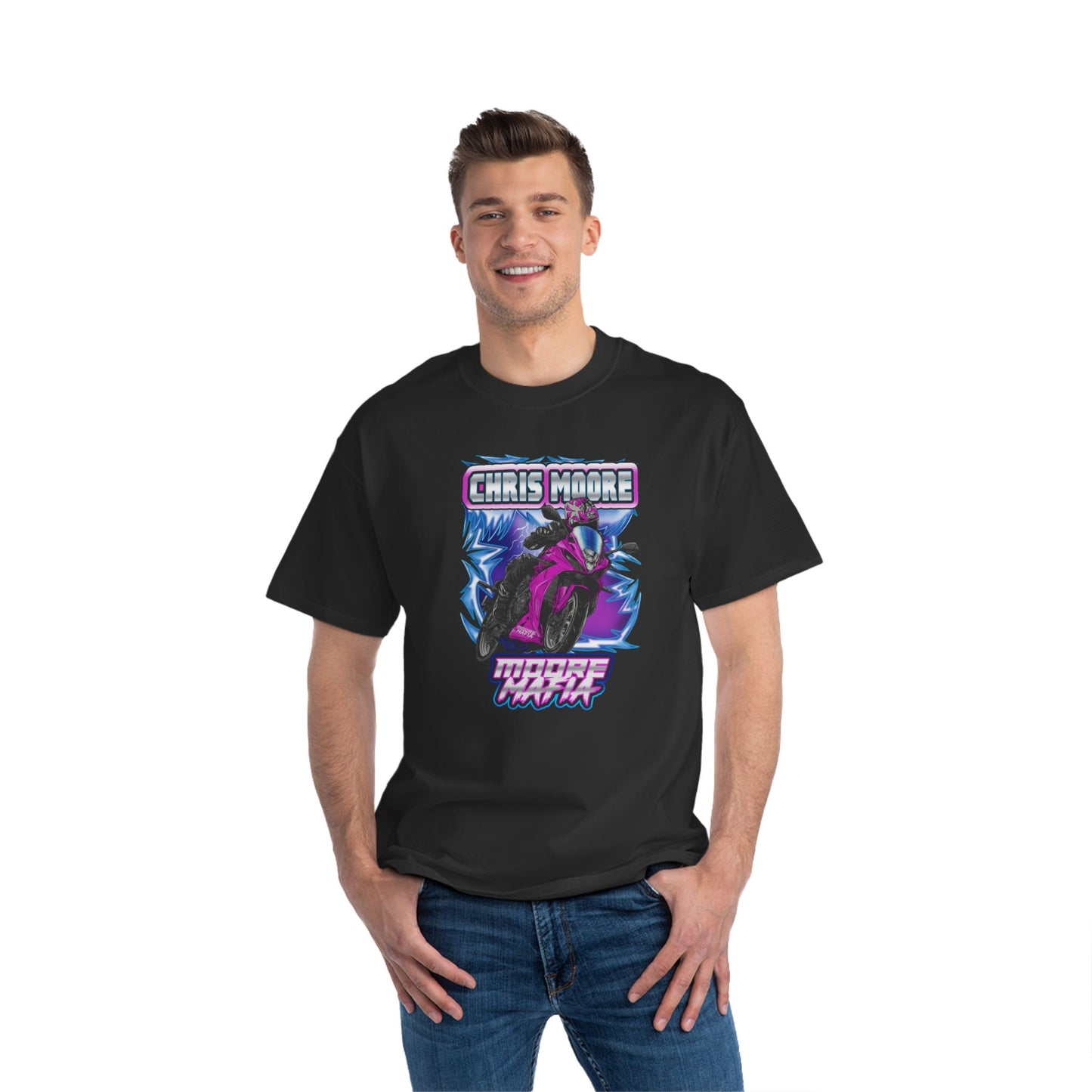 Purple Lightning Big And Tall T-Shirt