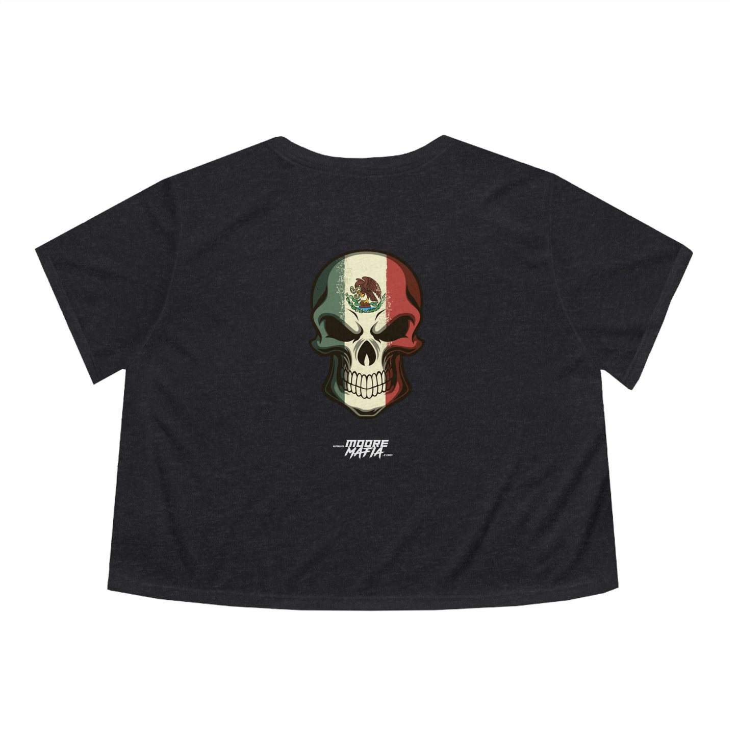 Mexican Flag Skull Women's Flowy Cropped Tee