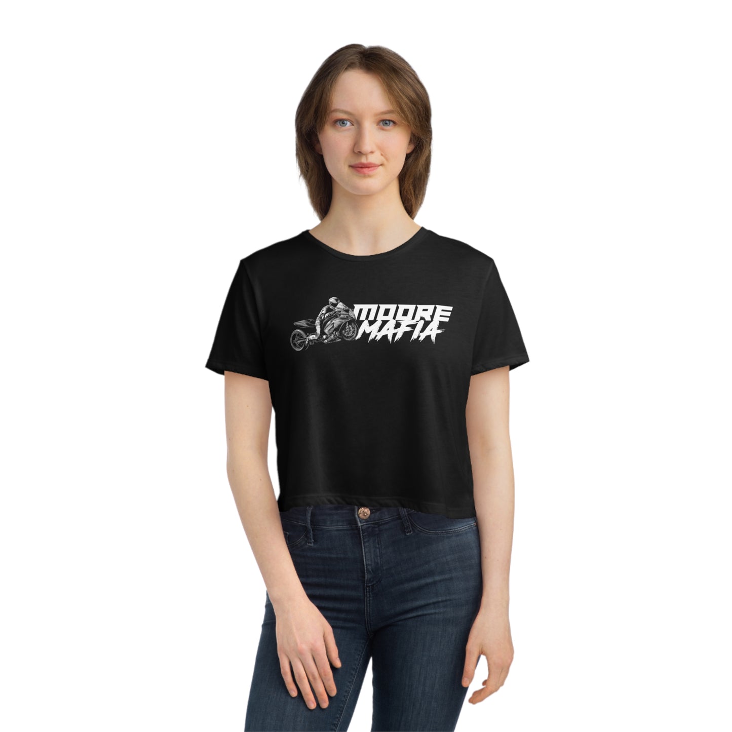 My Motorcycle Is My Vibrator Women's Flowy Cropped Tee