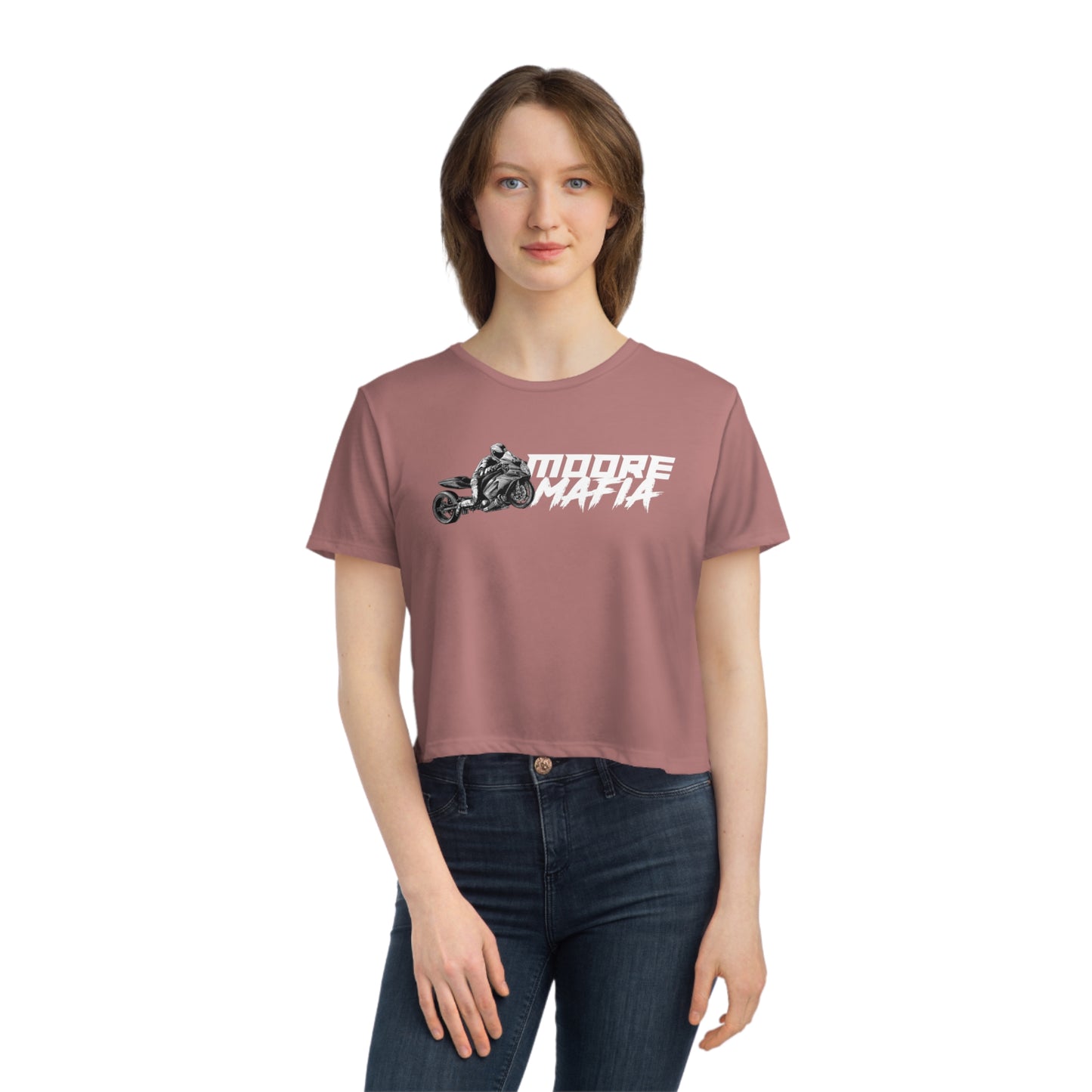 My Motorcycle Is My Vibrator Women's Flowy Cropped Tee