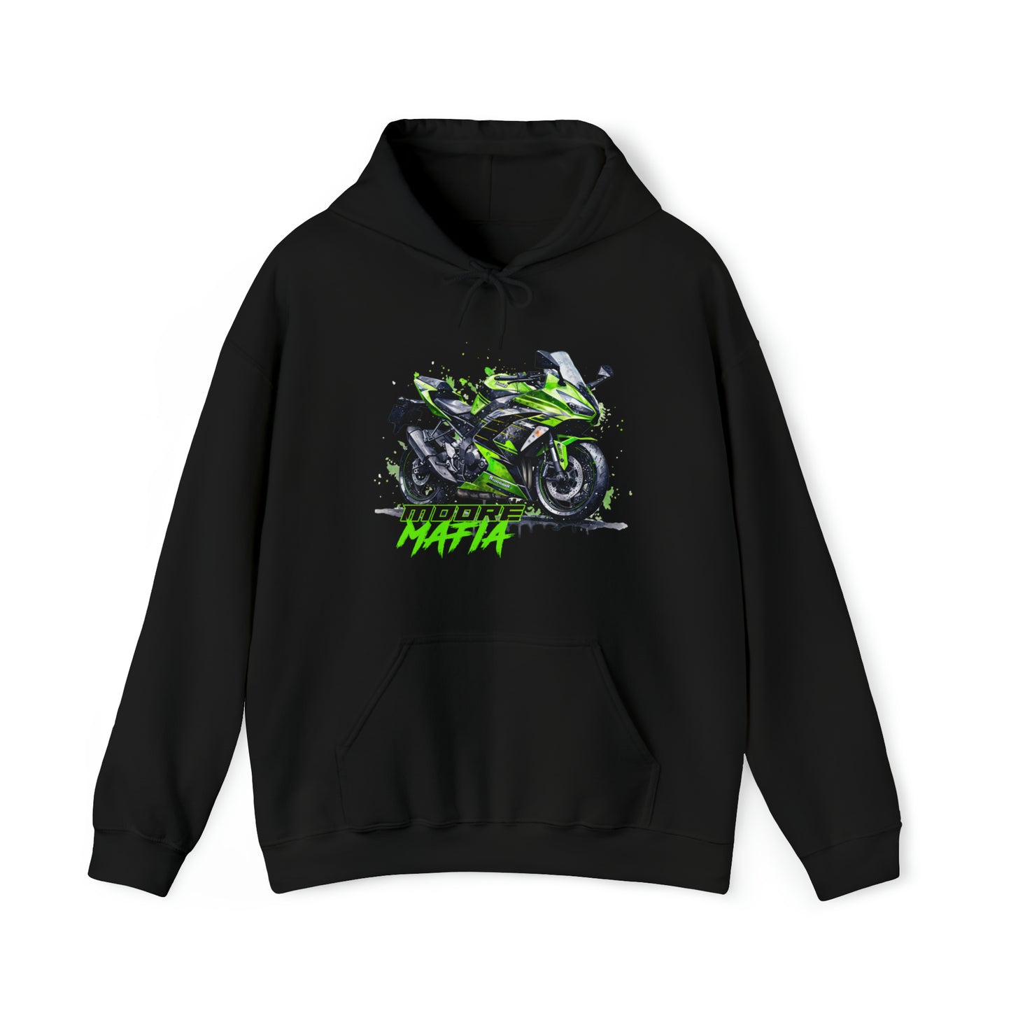 Moore Mafia Watercolor Bike Green Hooded Sweatshirt