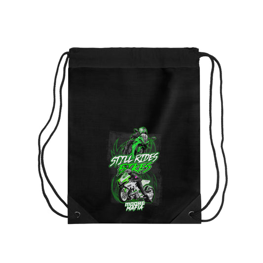 Still Rides Bikes  Drawstring Bag