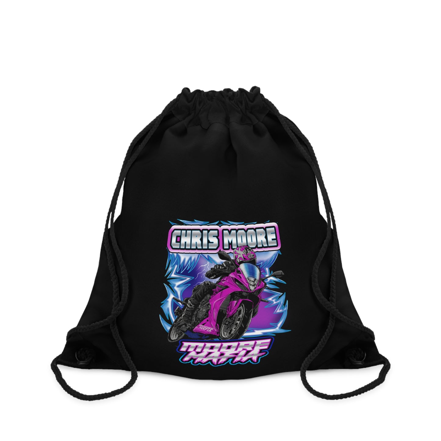 Purple Lightning Drawstring Bag