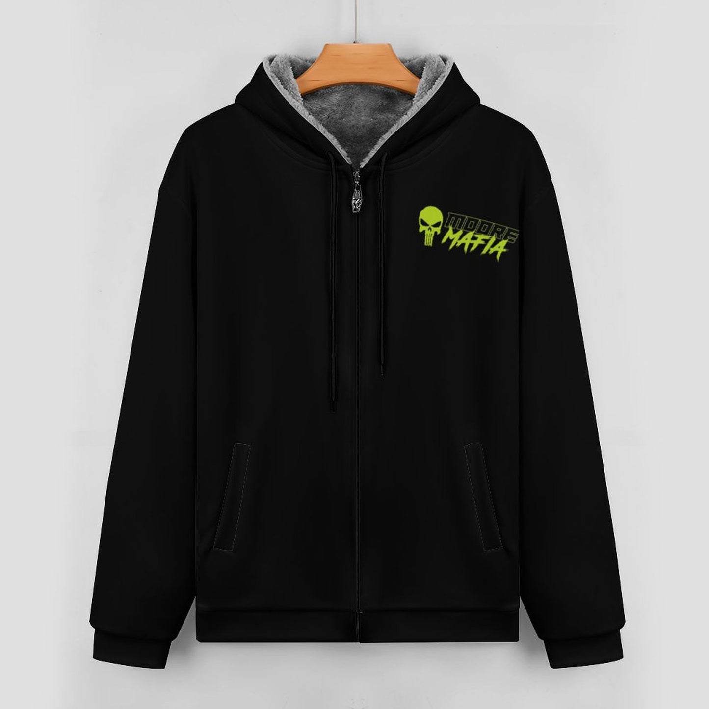 Men's Double Layer Fleece Zippered Hoodie