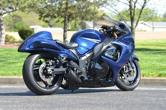 Alien Head 2 Full System Black 14" Muffler Suzuki Hayabusa (99-26)