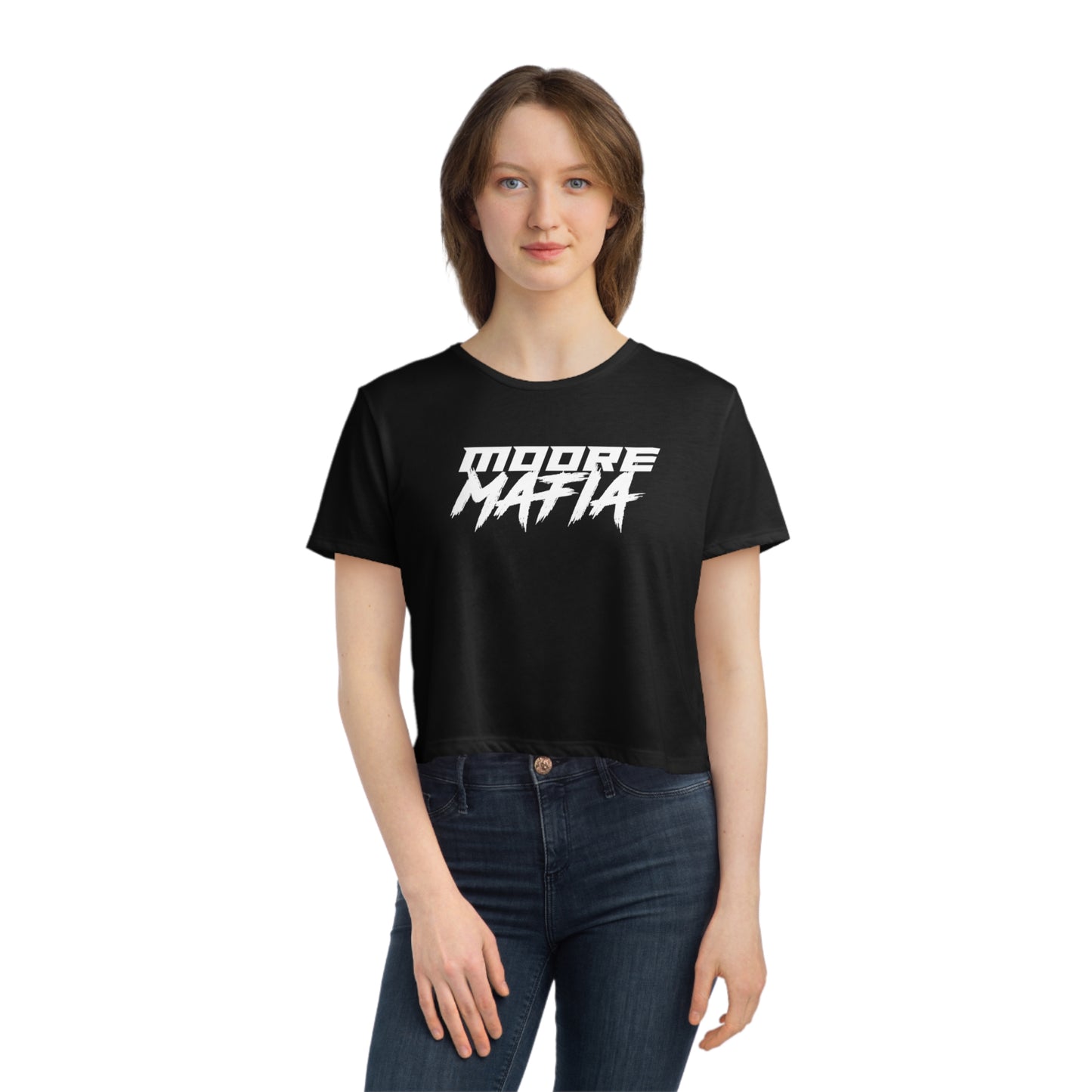 Race Fuel & Burnt Rubber Women's Flowy Cropped Tee