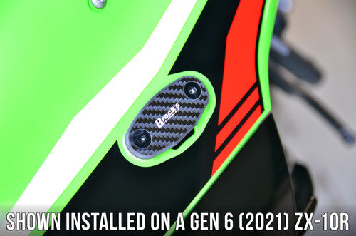 【Gen様】 Mirror Block Off Plate Set Carbon Fiber ZX-10R (16-25) and Triumph Day