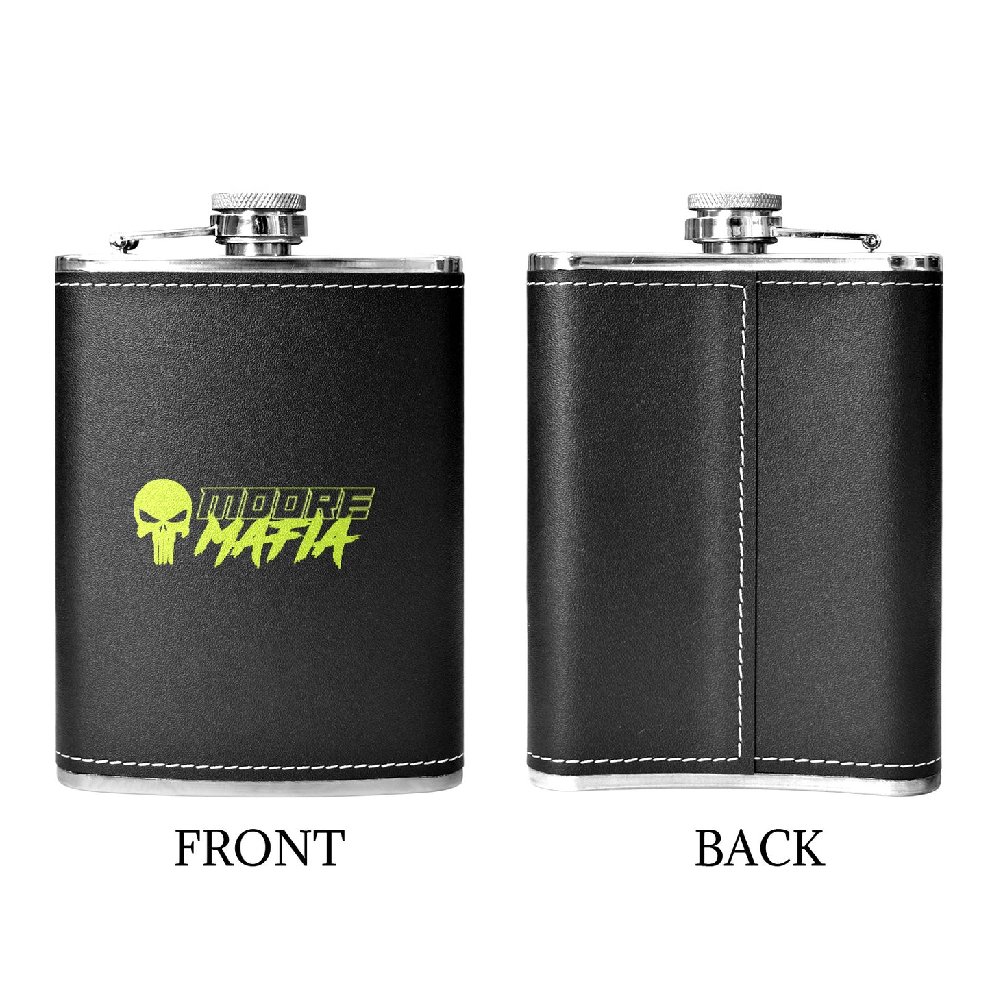 Black Leather Hip Flask