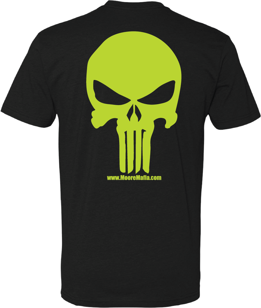Moore Mafia Skull T-Shirt Neon
