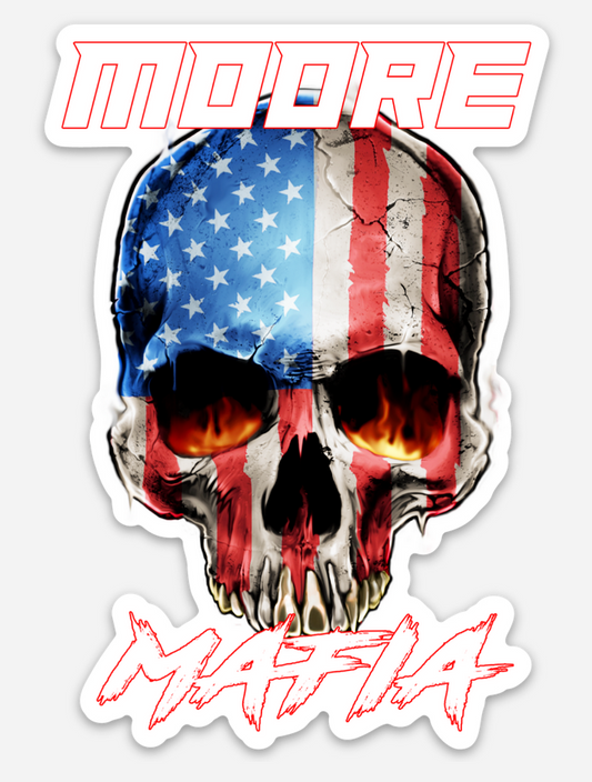 Red White And Blue Skull Sticker