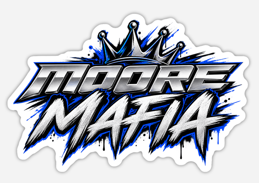 Moore Mafia Blue Crown Sticker