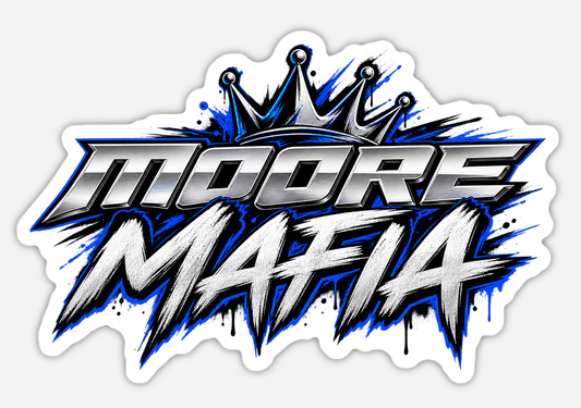 Moore Mafia Blue Crown Sticker