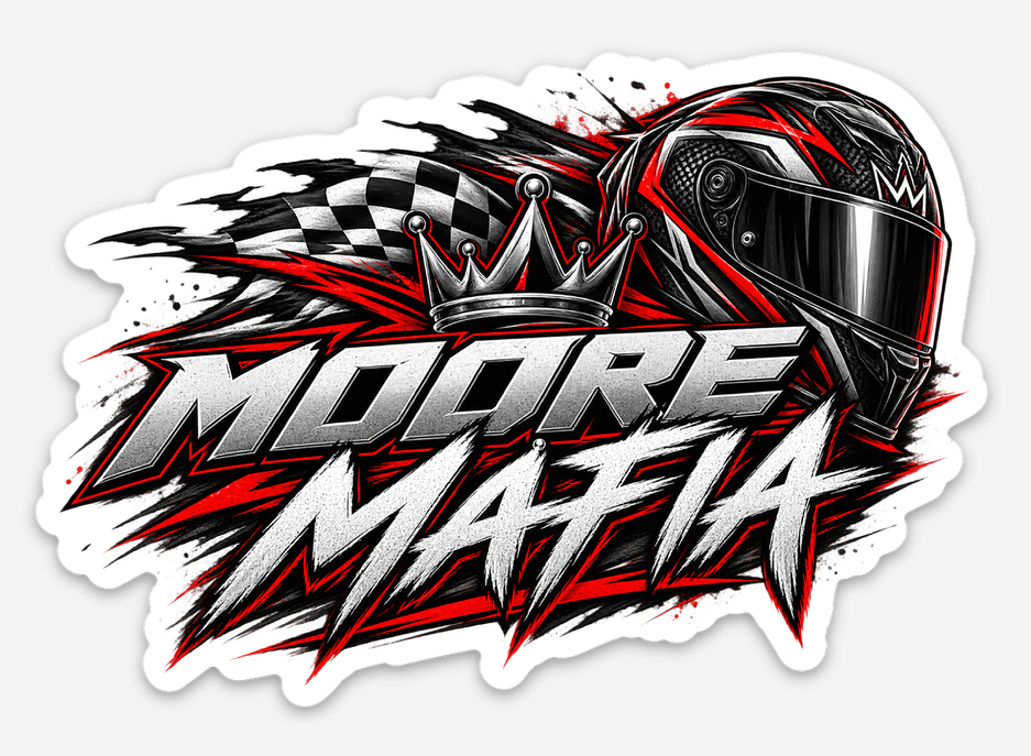 Moore Mafia Red Helmet Sticker