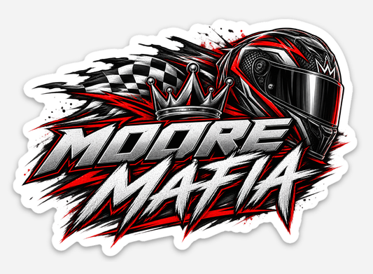 Moore Mafia Red Helmet Sticker
