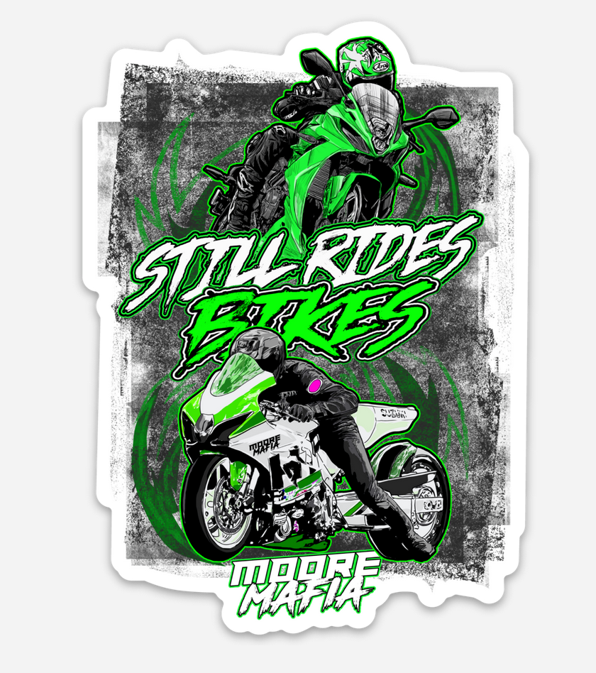 Still Rides Bikes Sticker