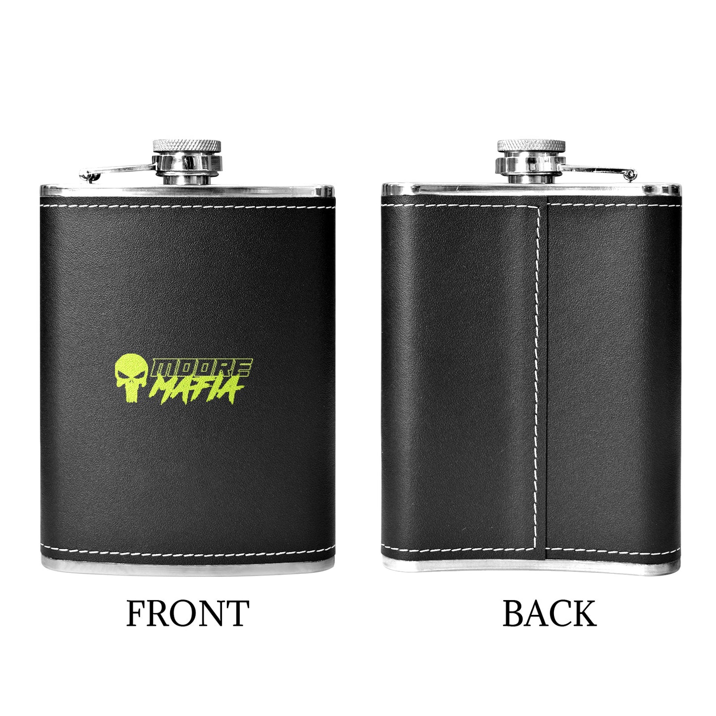 Black Leather Hip Flask