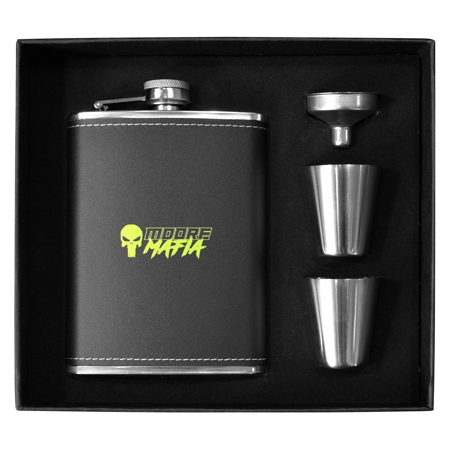 Black Leather Hip Flask