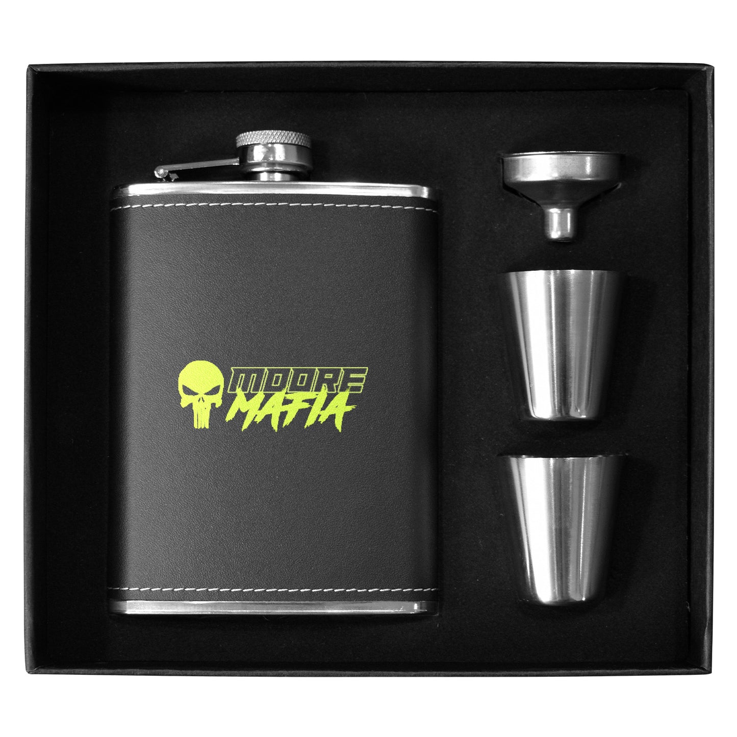 Black Leather Hip Flask