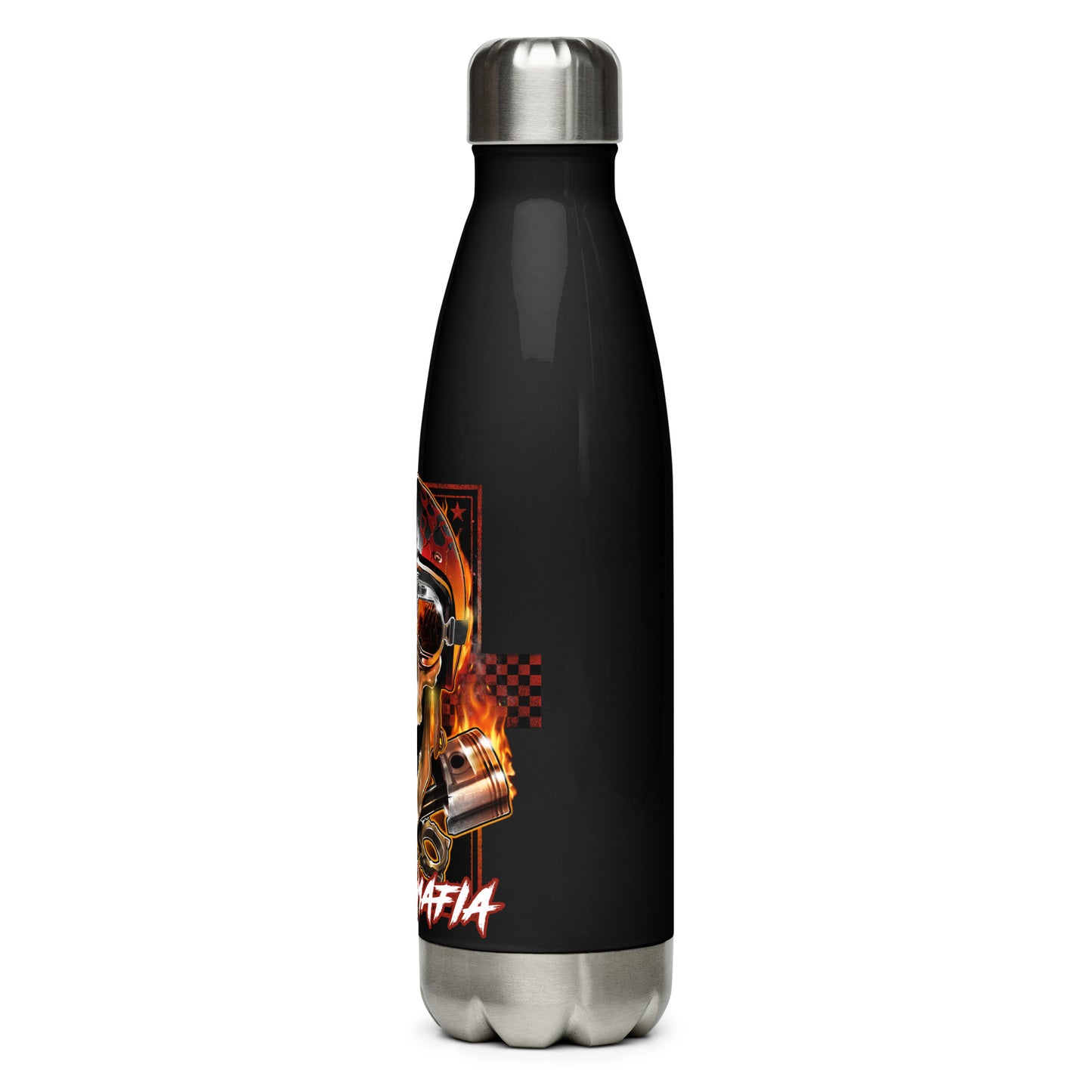 Flaming Skull Stainless Steel Water Bottle