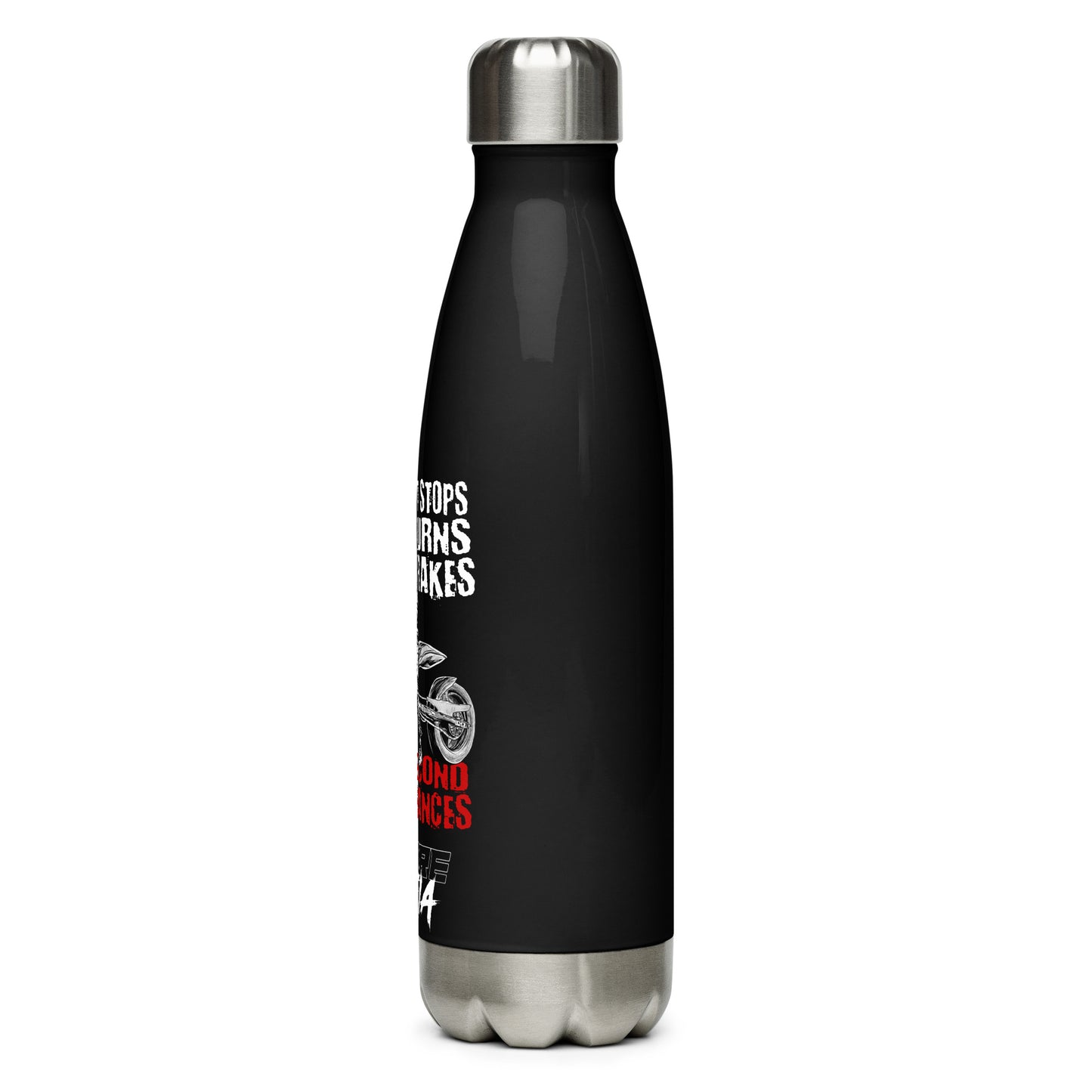 No Pit Stops Stainless Steel Water Bottle