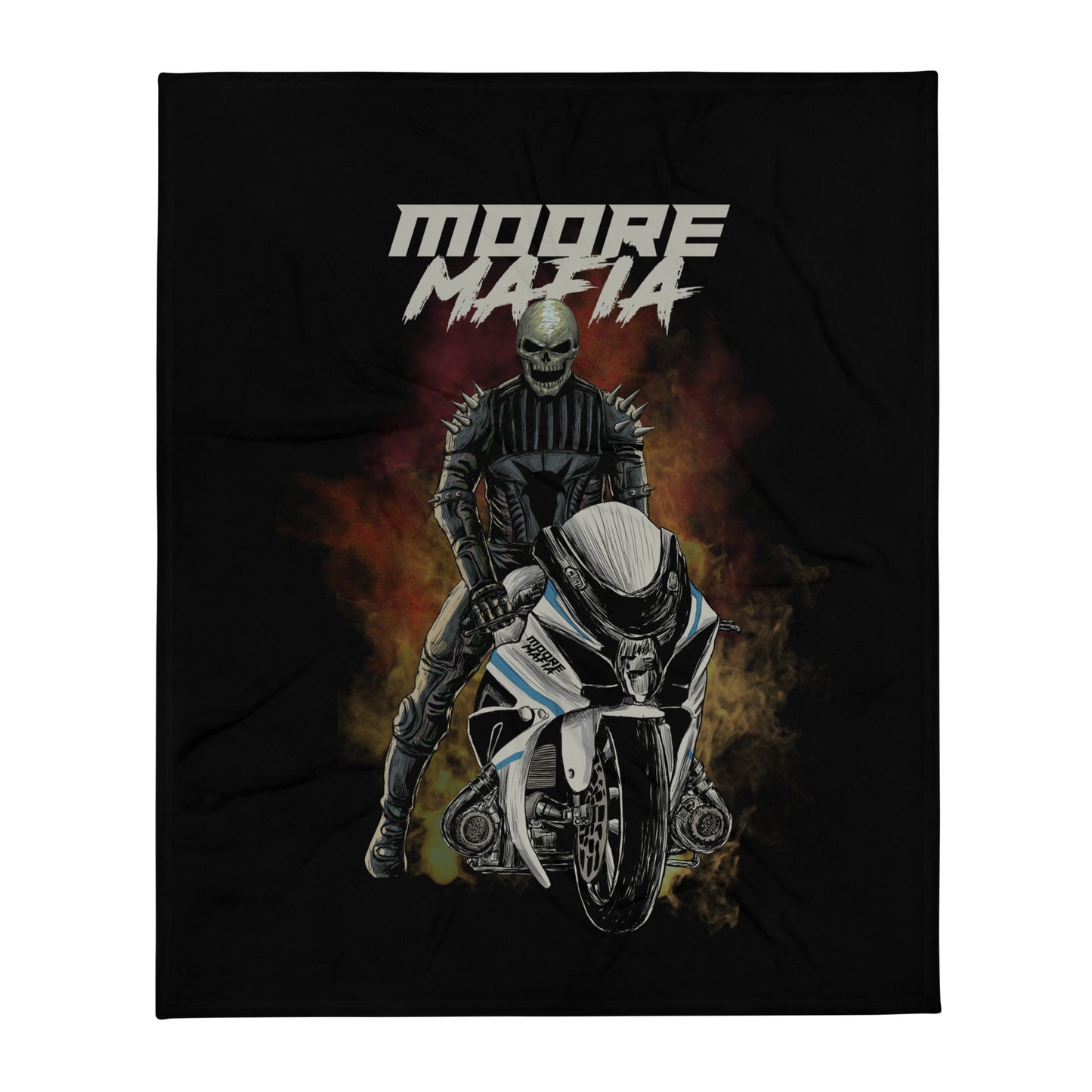 Skull Twin Turbo Rider Throw Blanket