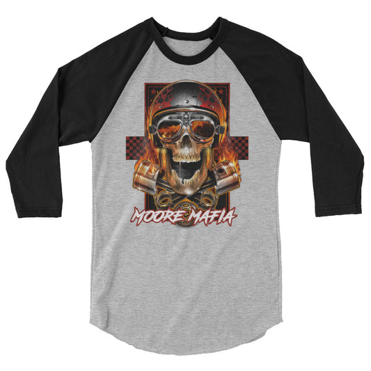 Flaming Skull 3/4 Sleeve Raglan Shirt