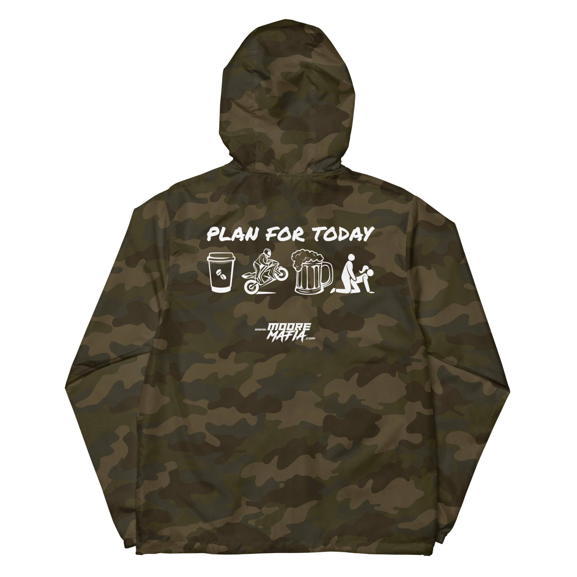 【MODERNIF】Motsu Plan Hood Windbreaker Plan For Today Camo Unisex Zip Up Windbreaker
