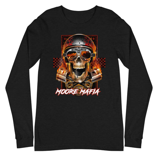 Flaming Skull Unisex Long Sleeve Tee