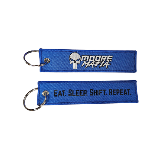 "Eat. Sleep. Shift. Repeat." Keychain